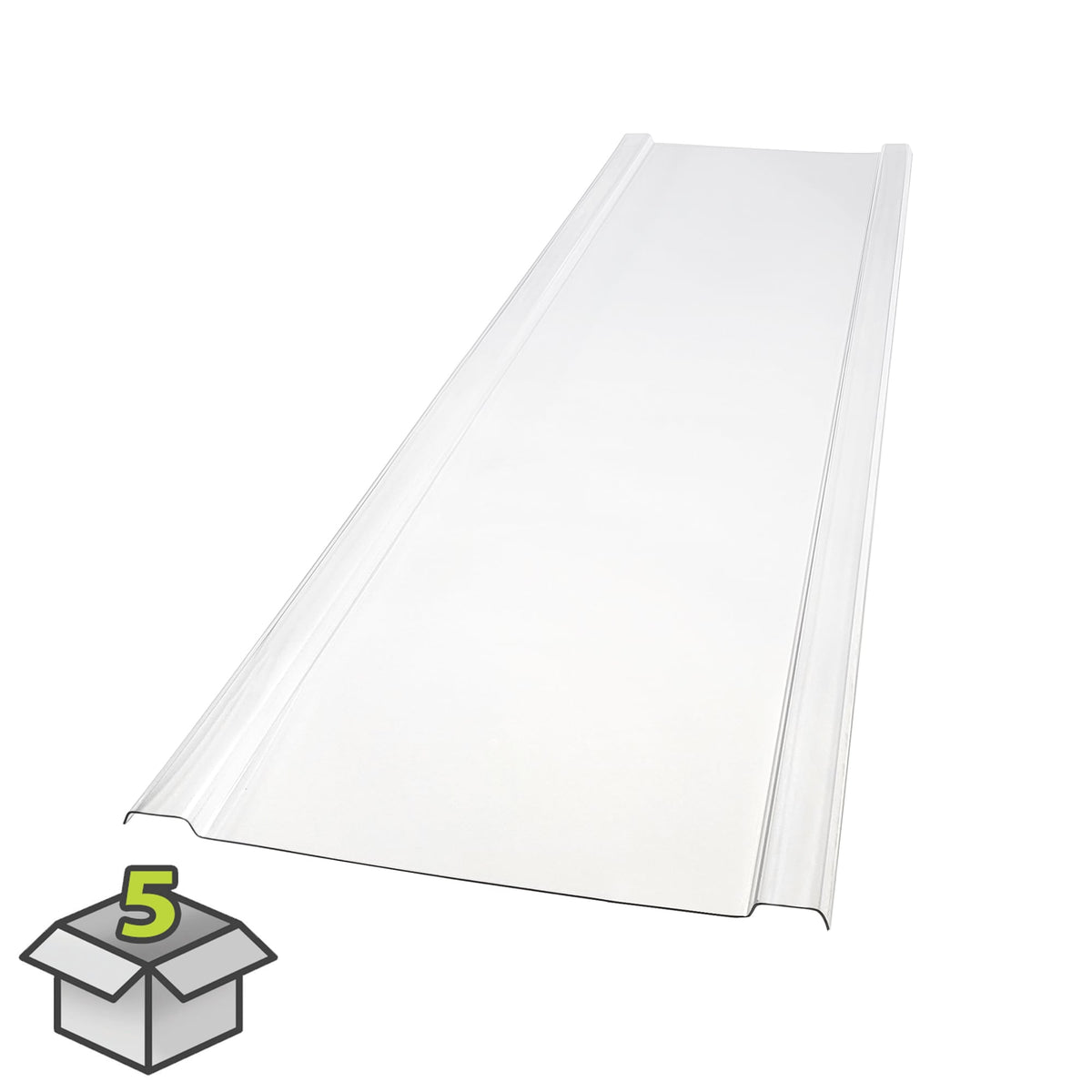 EZ GLAZE 2.24-ft x 8-ft Corrugated Clear Polycarbonate Roof Panels, 5-Pack
