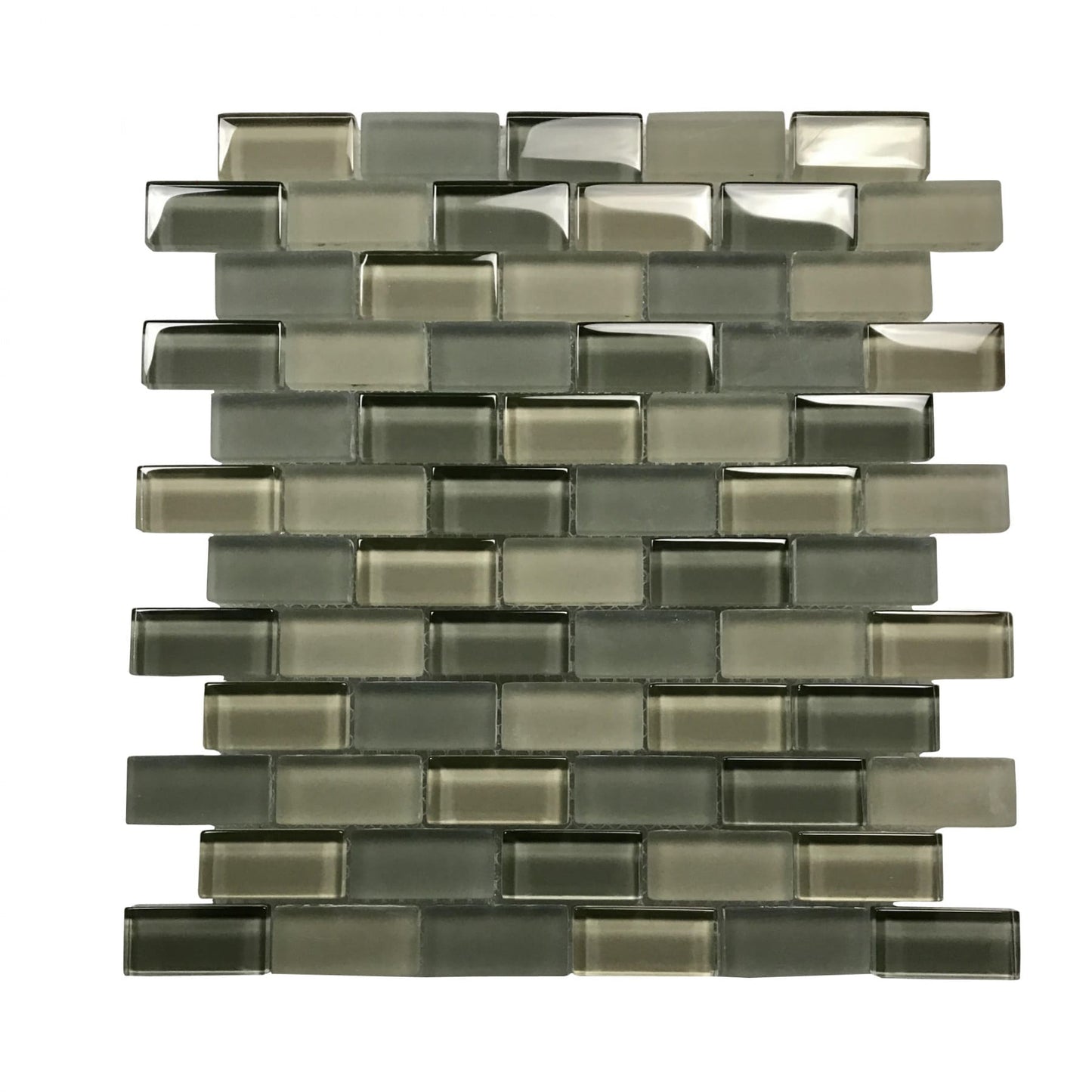 Abolos Free Flow Spa/glossy 12-in x 12-in Multi-finish Glass Brick look Mosaic Wall Tile product image