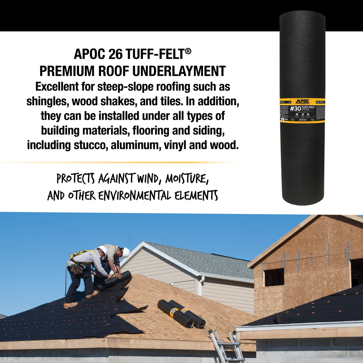 APOC #30 Tuff-Felt 36-in x 71.75-ft (200-sq ft) Felt Roof Underlayment — ASTM D226