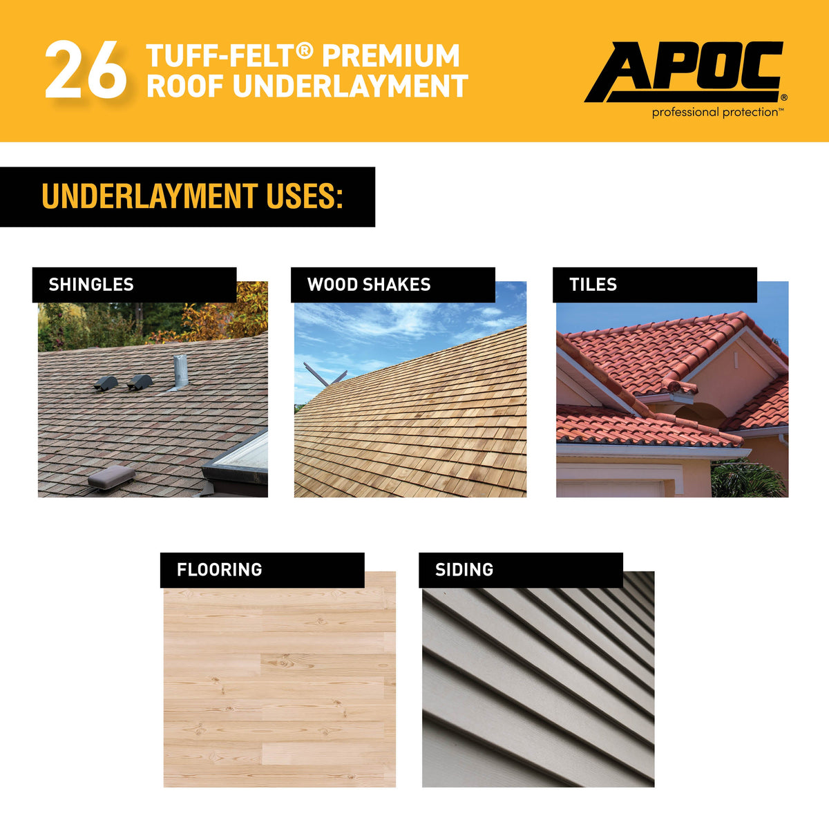APOC #30 Tuff-Felt 36-in x 71.75-ft (200-sq ft) Felt Roof Underlayment — ASTM D226