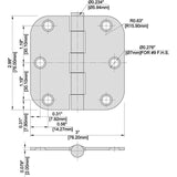 3 in. Oil-Rubbed Bronze 5/8 in. Radius Door Hinge