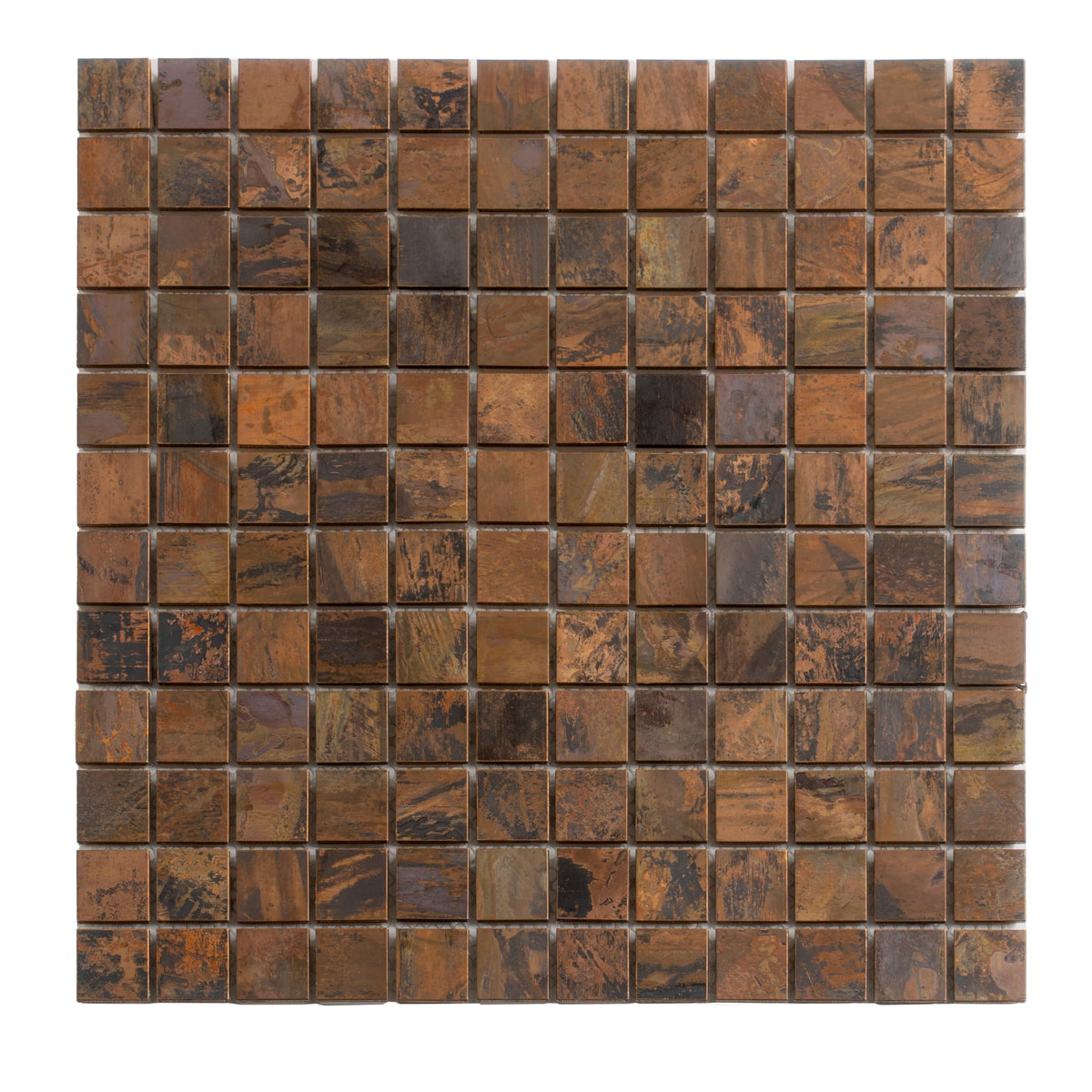 Apollo Tile Avant Garde Bronze 12-in x 12-in Matte Metal Patterned Mosaic Wall Tile product image