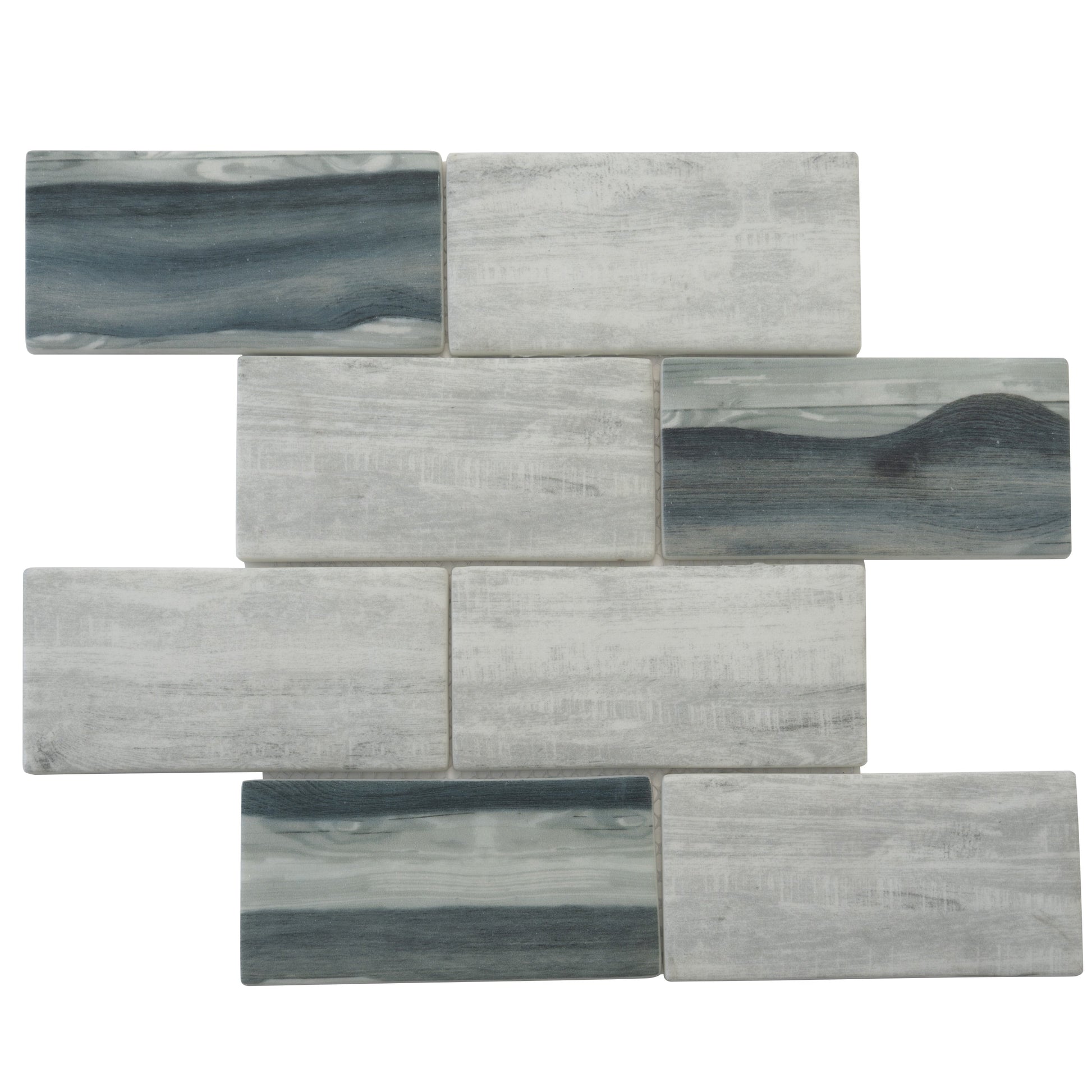 Apollo Tile Aloha Gray 12-in x 12-in Matte Recycled glass Patterned Mosaic Floor and Wall Tile product image