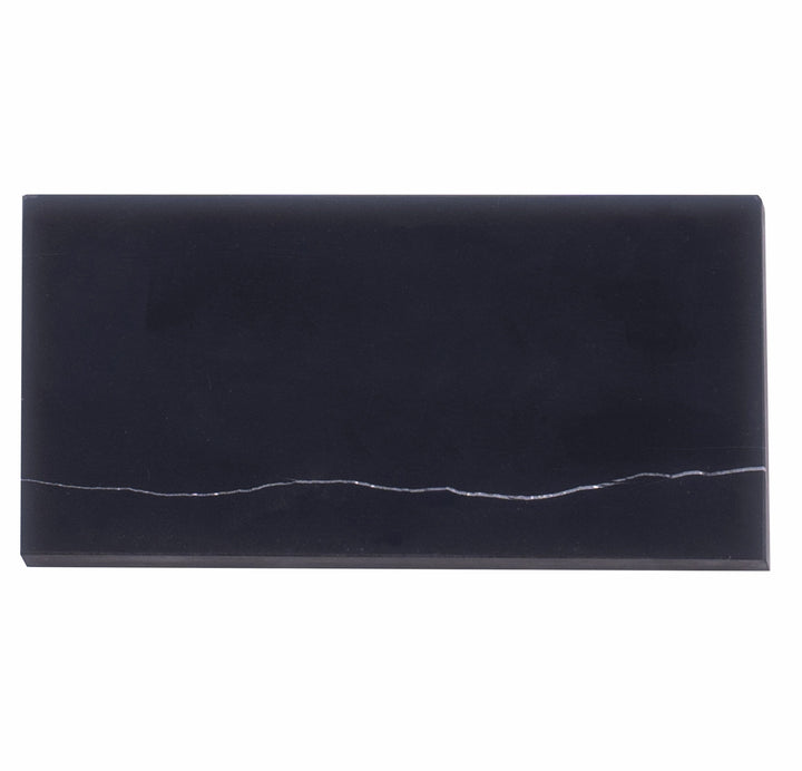 Apollo Tile Grandis Eastern Black Marble 3-in x 6-in Honed Natural stone Marble Subway Floor and Wall Tile product image