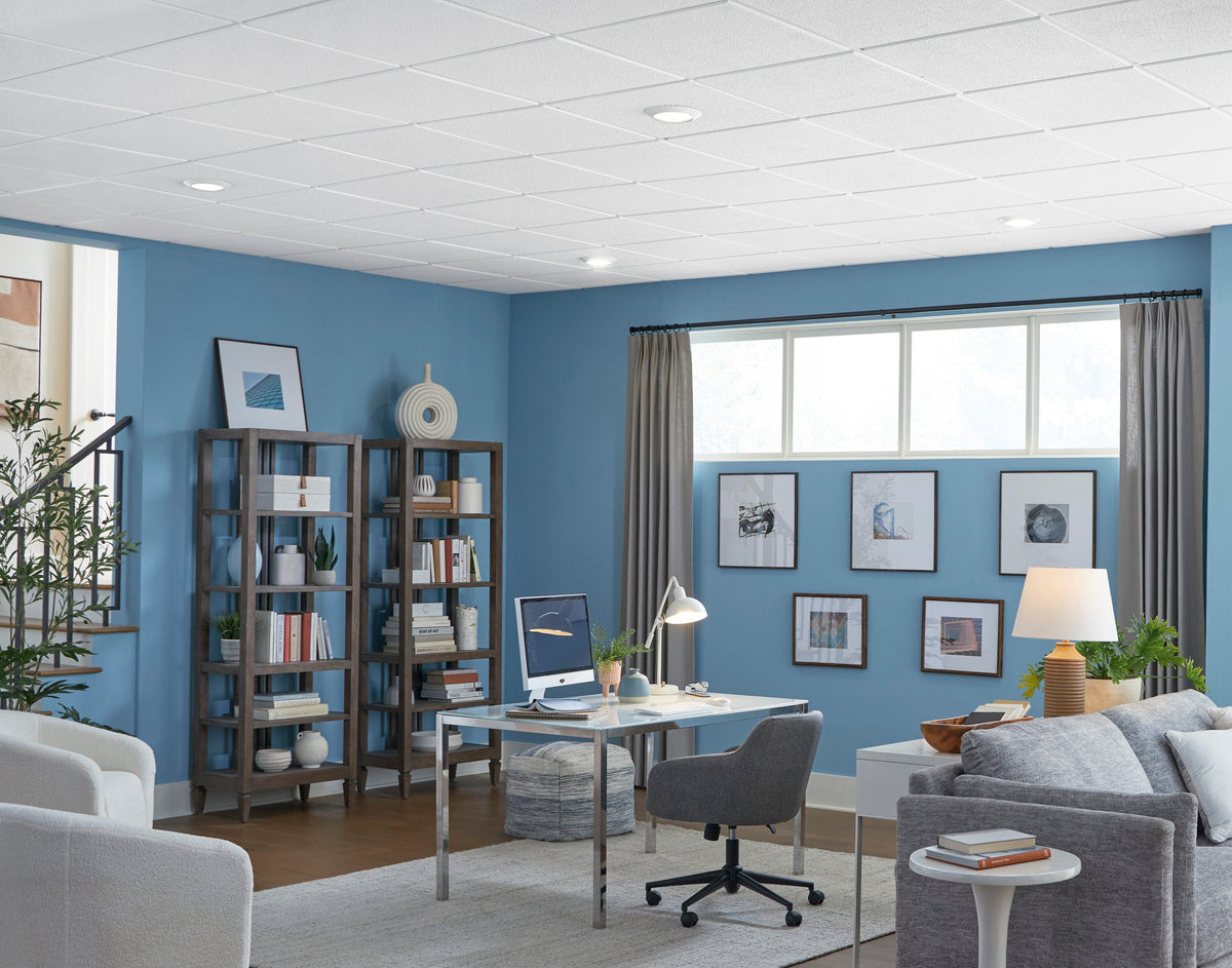 Armstrong Ceilings 24-in x 24-in Supertuff 12-Pack White Textured 15/16-in Drop Acoustic Panel Ceiling Tiles
