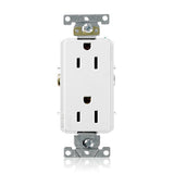 Decora Plus 15 Amp Industrial Grade Duplex Outlet, White - Super Arbor