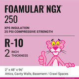 Owens Corning FOAMULAR 250 R-10 XPS Foam Board Insulation, 2 in. x 4 ft. x 8 ft, Tongue & Groove Edge, 25 PSI