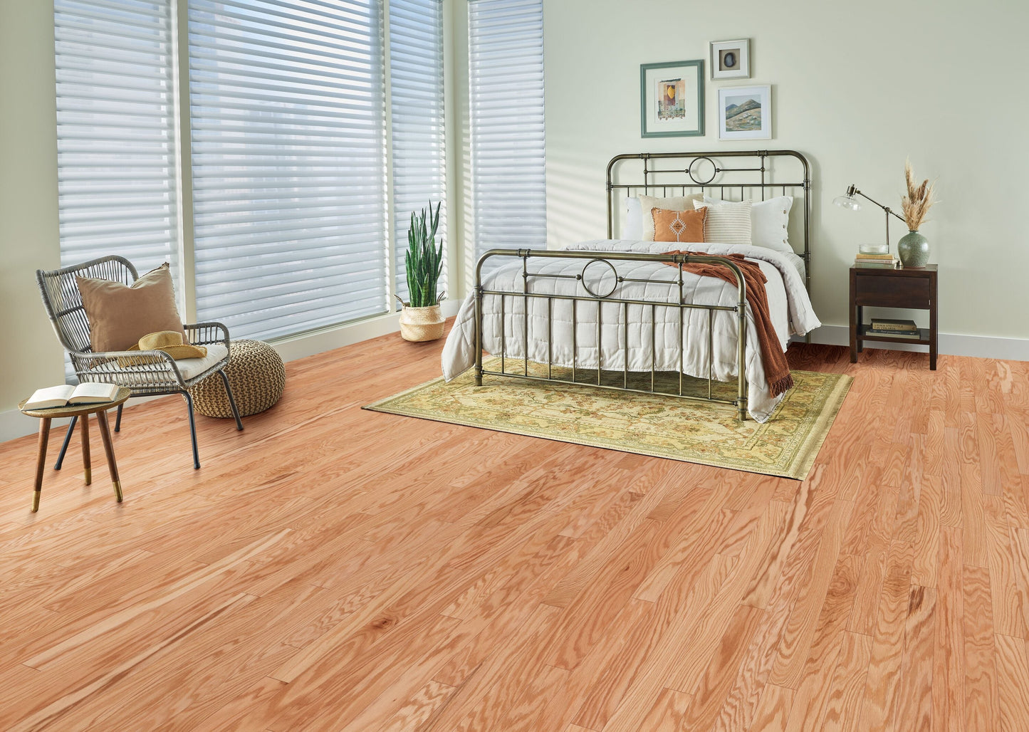 Bruce Oak Natural hardwood flooring — installed room view