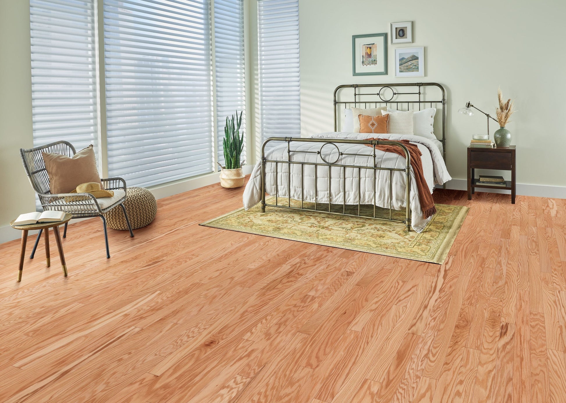 Bruce Oak Natural hardwood flooring — installed room view