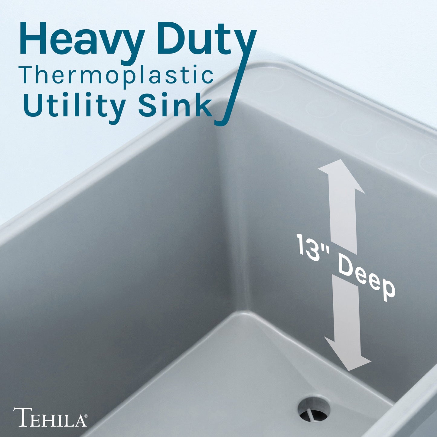 Cambridge Resources 17.75-in Freestanding Utility Tub with Drain & Faucet