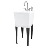 Cambridge Resources 17.75-in White Freestanding Utility Tub with Faucet and Drain