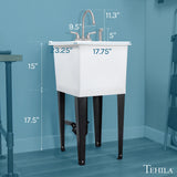 Cambridge Resources 17.75" x 23.25" Freestanding Utility Tub with Faucet
