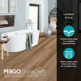 Pergo DuraCraft Oslo Hickory Luxury Vinyl Plank Flooring Waterproof Interlocking 18.49 sq ft/Carton
