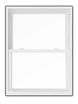 Pella 150 Series New Construction 37-1/2-in x 61-1/2-in White Vinyl Low-E Argon Double-Hung Window, Full Screen Included