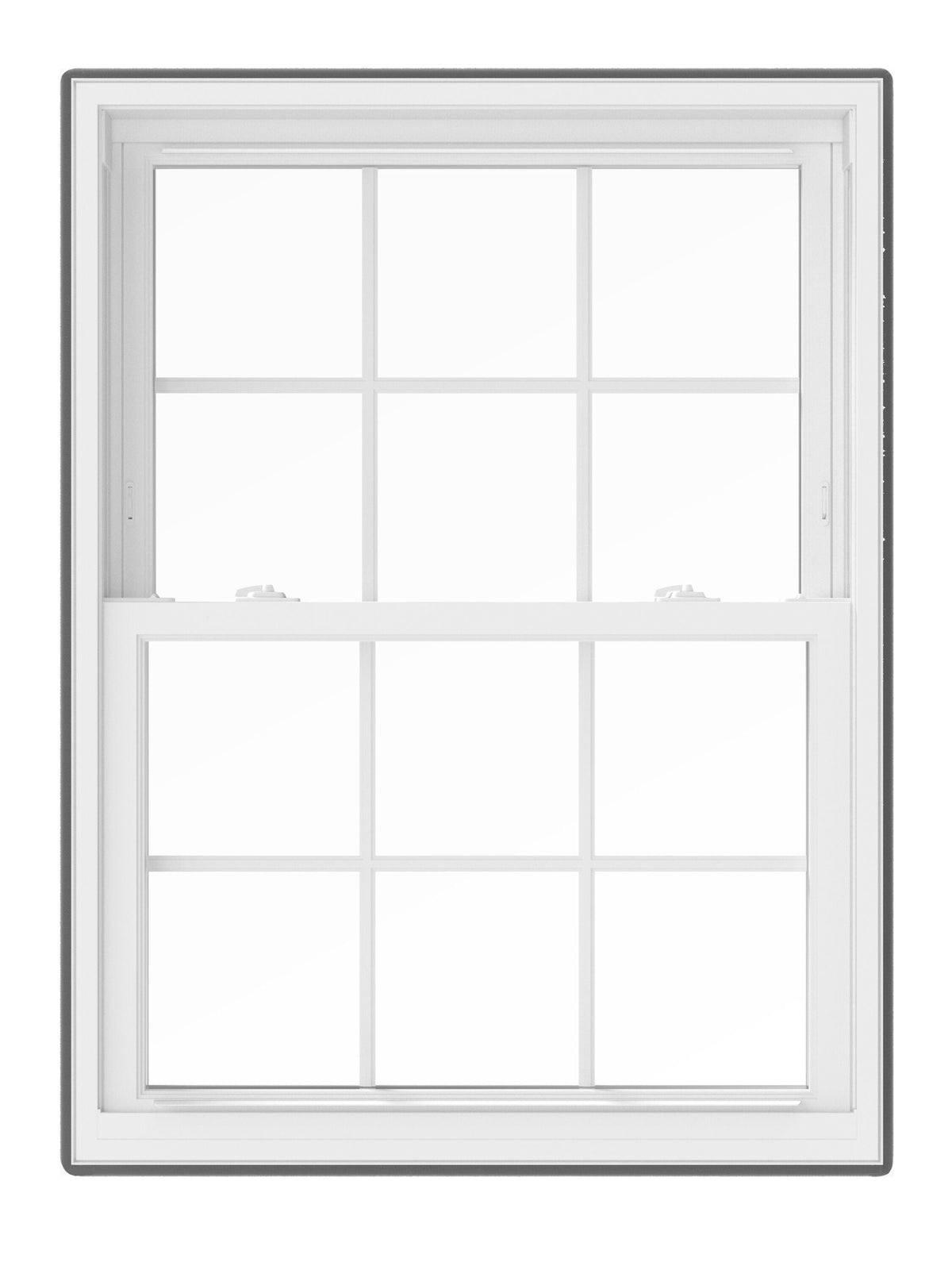Pella 150 Series Replacement 35-1/2-in x 35-1/2-in White Vinyl Low‑E Argon Double-Hung Window, Full Screen Included