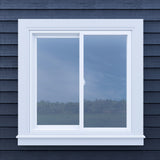 Pella 250 Series 35-1/2-in x 35-1/2-in x 3-1/4-in Jamb Left-Operable Vinyl White Sliding Window, Half Screen Included