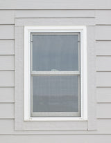 Pella 150 Series New Construction 35-1/2-in x 47-1/2-in White Vinyl Low‑E Argon Double-Hung Window, Full Screen Included