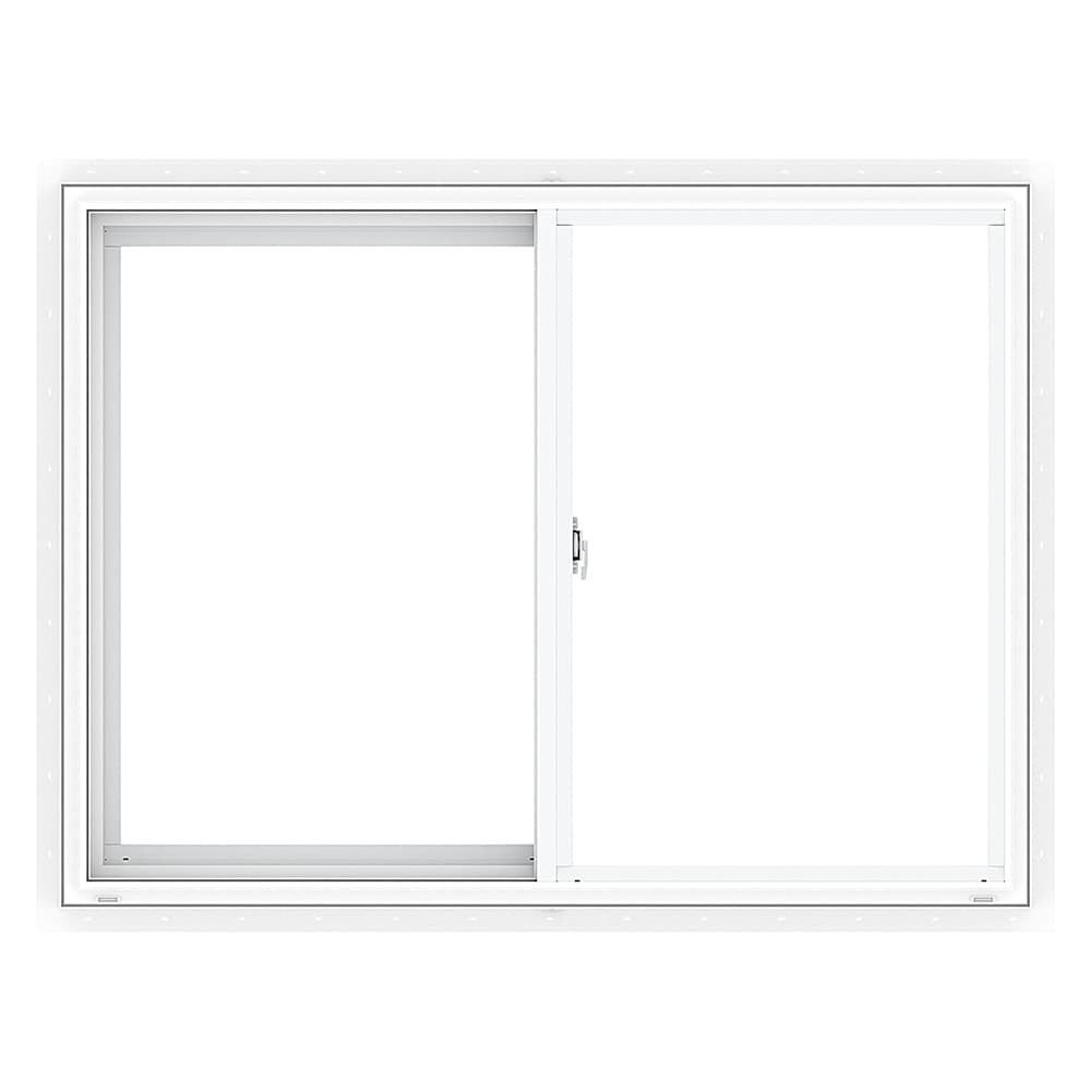 Pella 250 Series 71-1/2-in x 47-1/2-in x 3-1/4-in Jamb Left-Operable Vinyl Sliding Window, White, Half Screen Included