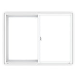 Pella 250 Series 71-1/2-in x 47-1/2-in x 3-1/4-in Jamb Left-Operable Vinyl Sliding Window, White, Half Screen Included