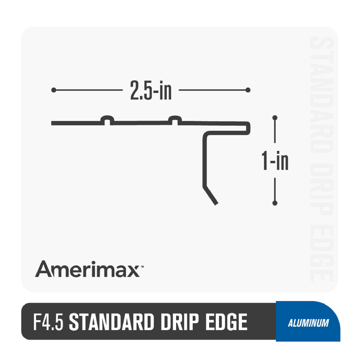 Amerimax F4-1/2 Standard Drip Edge, 2.43-in x 10-ft, White Painted Galvanized Steel