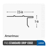 Amerimax F4-1/2 Standard Drip Edge, 2.43-in x 10-ft, White Painted Galvanized Steel