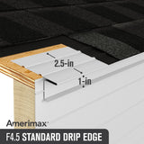 Amerimax F4-1/2 Standard Drip Edge, 2.43-in x 10-ft, White Painted Galvanized Steel