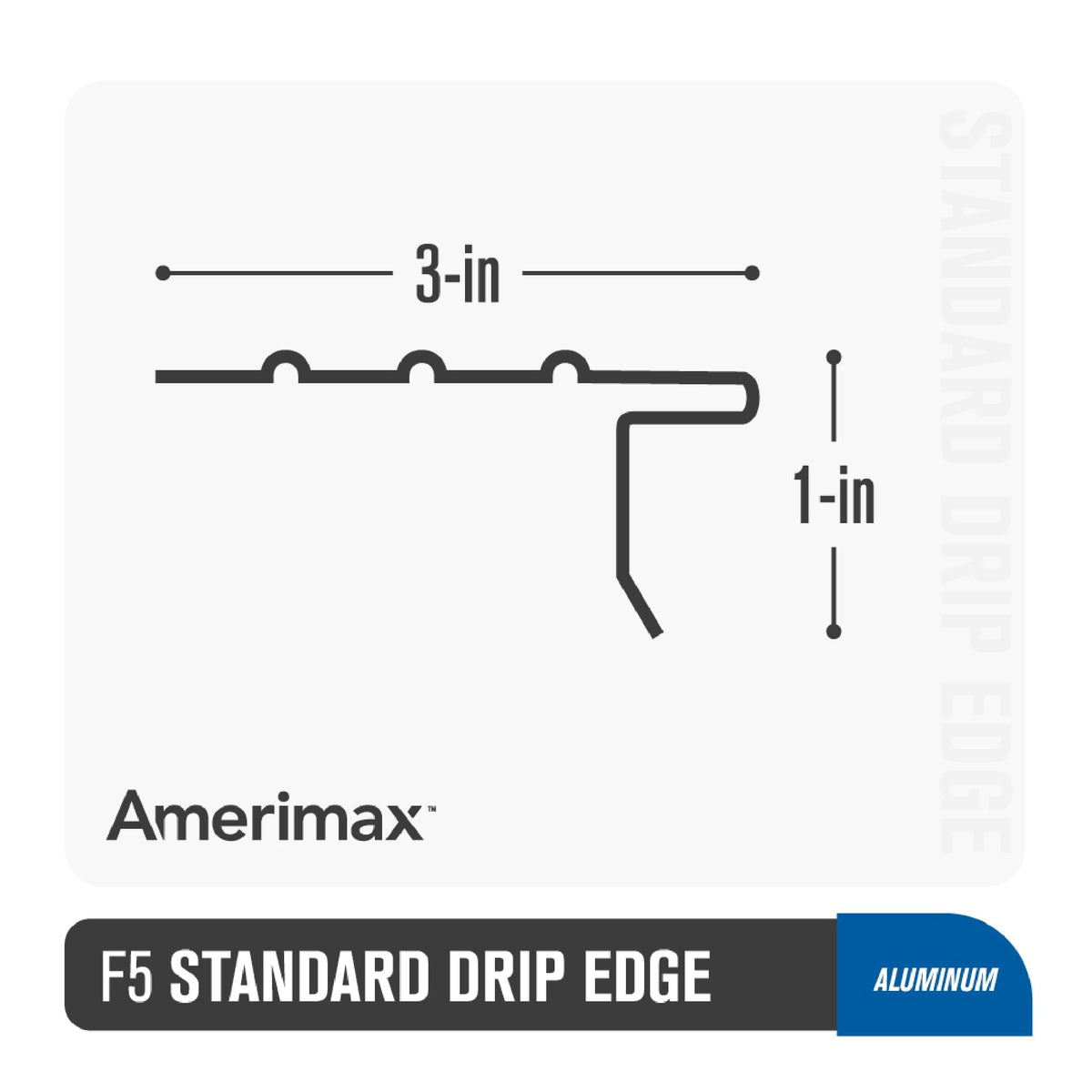 Amerimax F5 Standard Drip Edge, 2.88-in x 10-ft, Brown Aluminum