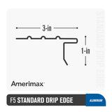 Amerimax F5 Standard Drip Edge, 2.88-in x 10-ft, Brown Aluminum