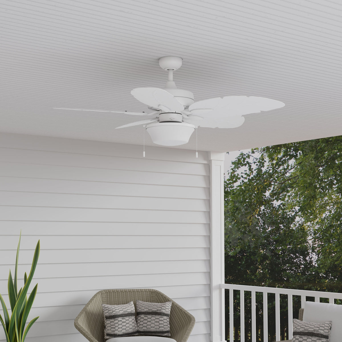 Harbor Breeze Waveport 52-in White LED Indoor/Outdoor Ceiling Fan (5-Blade)
