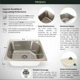 Presenza Brushed Steel Drop-In Utility Tub with Faucet