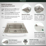 Presenza 24.1-in x 21.3-in Brushed Steel Utility Tub with Faucet