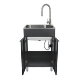 Presenza Brushed Steel Drop-In Utility Tub with Faucet