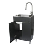 Presenza Brushed Steel Drop-In Utility Tub with Faucet