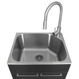 Presenza Brushed Steel Drop-In Utility Tub with Faucet