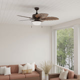 Harbor Breeze Waveport 52-in Weathered Bronze LED Indoor/Outdoor Ceiling Fan (5-Blade)