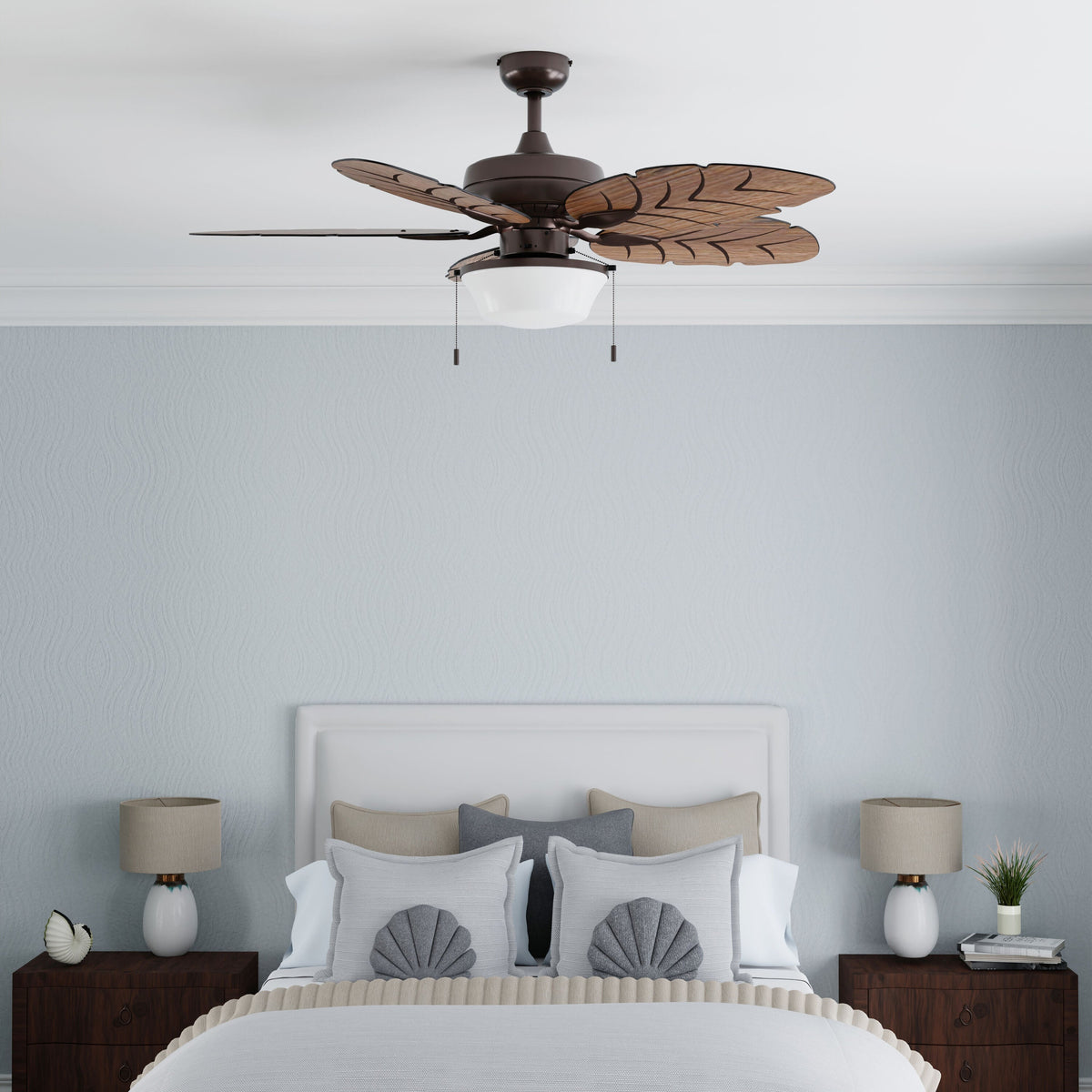 Harbor Breeze Waveport 52-in Weathered Bronze LED Indoor/Outdoor Ceiling Fan (5-Blade)