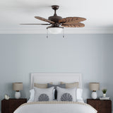 Harbor Breeze Waveport 52-in Weathered Bronze LED Indoor/Outdoor Ceiling Fan (5-Blade)