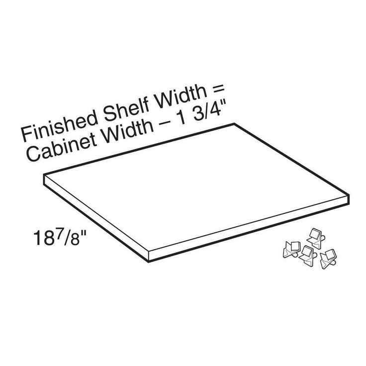 16.25x0.75x19 in. Shelf Kit for 18x21 in. Vanity Cabinet in Light Wood Grain