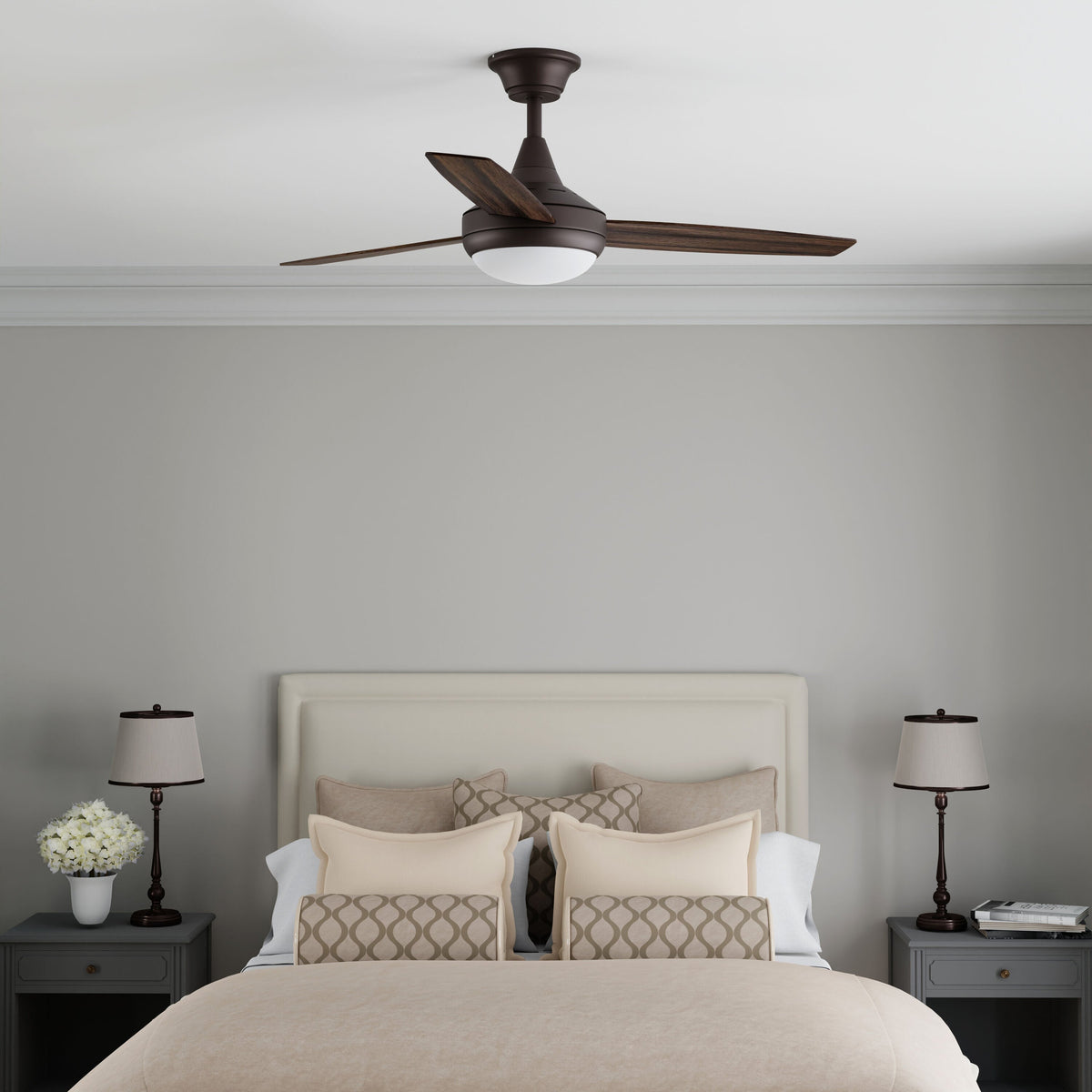 Harbor Breeze Beach Creek 52-in Bronze Indoor Ceiling Fan with Integrated LED Light Kit and Remote (3-Blade)