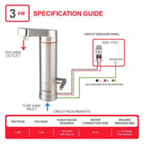 HoTap 3kW 0.5 GPM 2-in-1 Electric Tankless Water Heater / Faucet - Super Arbor