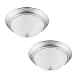Project Source 2-Pack 13-in Satin Nickel Traditional Flush Mount Light