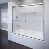 Classic 60 in. x 57 in. Clear Semi-Frameless Sliding Tub Door in Oil Rubbed Bronze