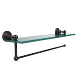 Waverly Place 16 in. L  x 5 in. H  x 5 in. W Paper Towel Holder with Clear Glass Shelf in Satin Nickel - Super Arbor