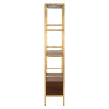 Safavieh Mateo Gold/Walnut Metal Etagere