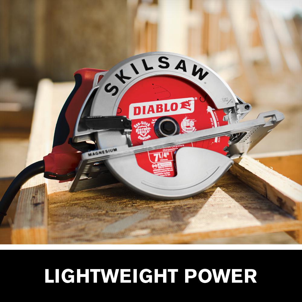 15 Amp Corded Electric 7-1/4 in. Magnesium SIDEWINDER Circular Saw with 24-Tooth Diablo Carbide Blade - Super Arbor