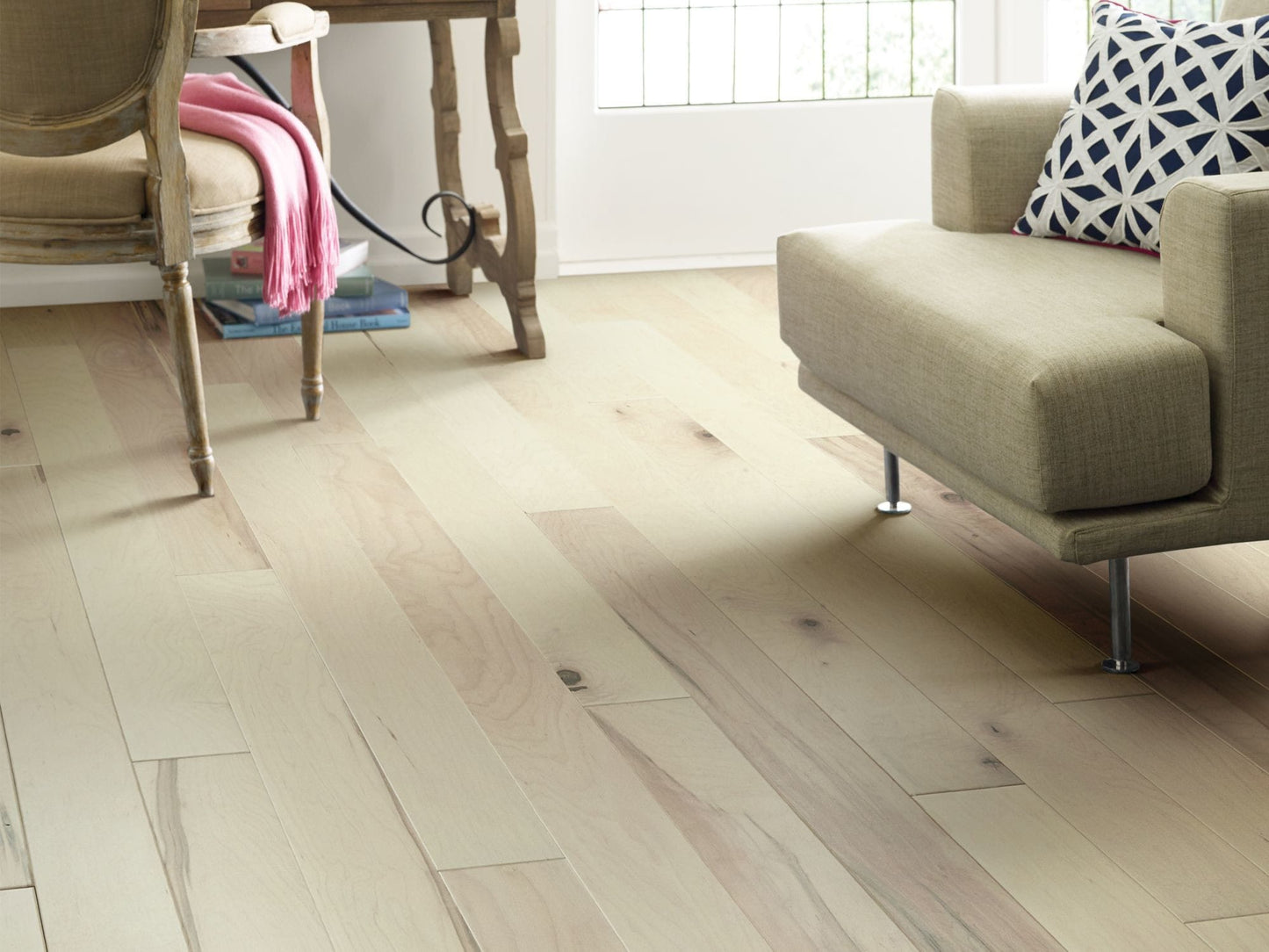 Shaw Maple Breve hardwood flooring — installed room view