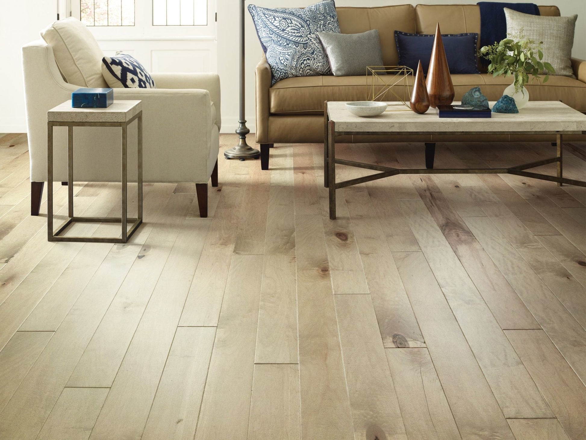 Shaw Maple Café Au Lait hardwood flooring — installed room view