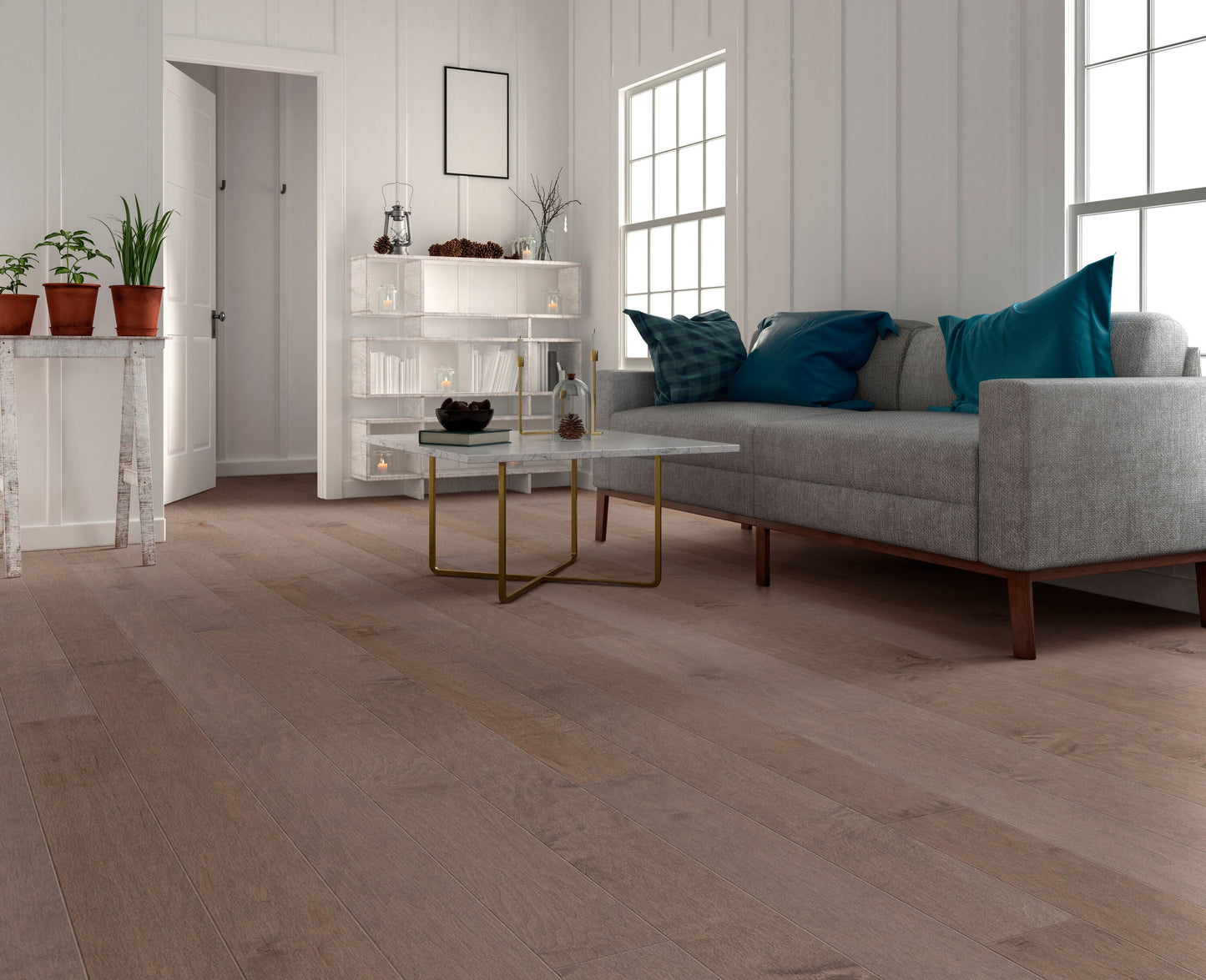 Shaw Maple Cortado hardwood flooring — installed room view