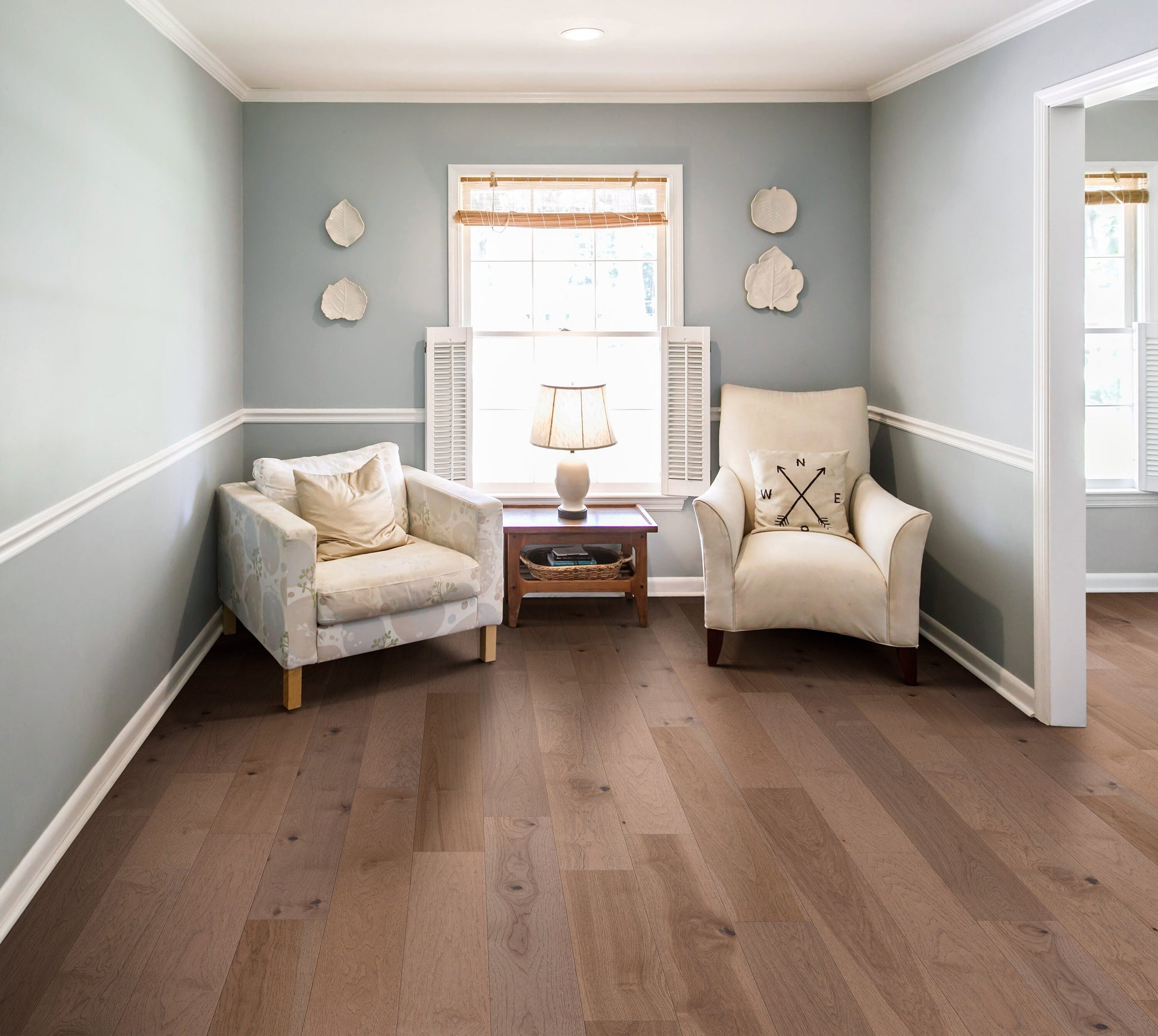 Shaw Hickory Tides hardwood flooring — installed room view