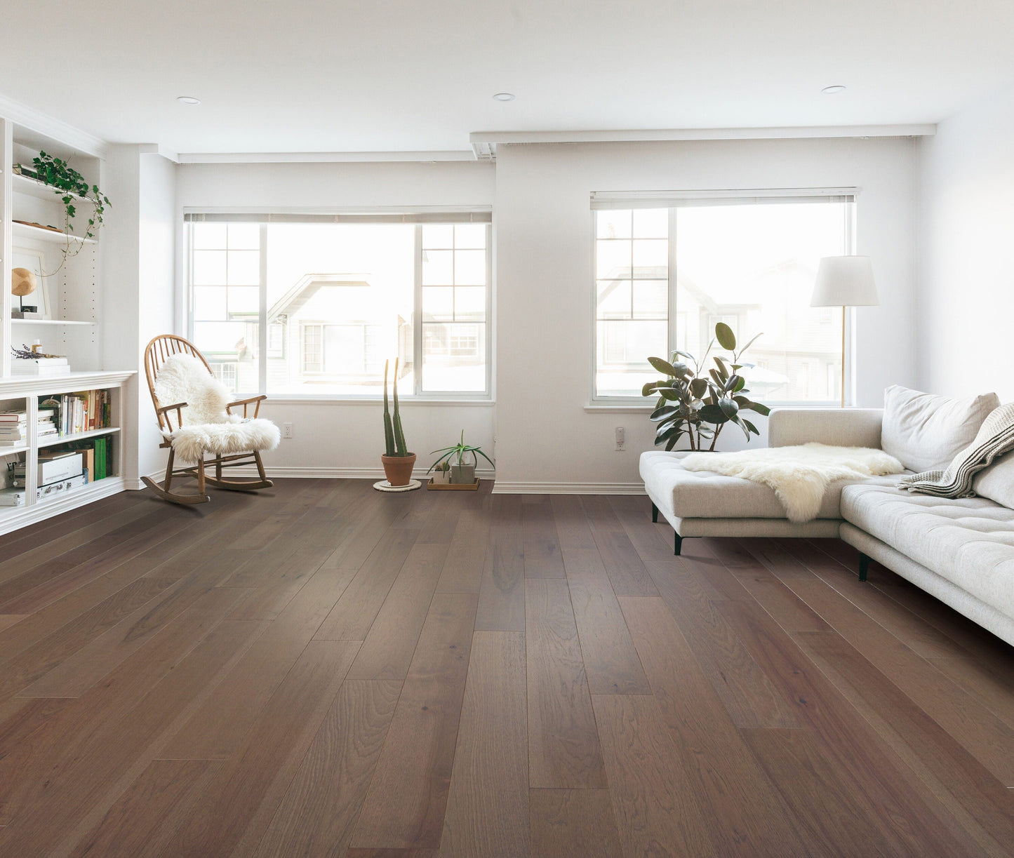 Shaw Hickory Baywater hardwood flooring — installed room view